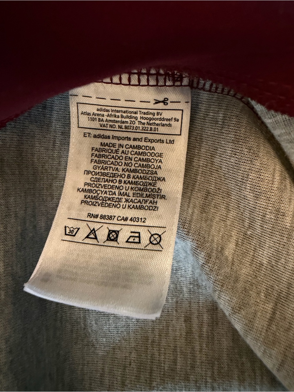 adidas Originals Burgundy Track Jacket with White Stripes - Picture 7 of 8